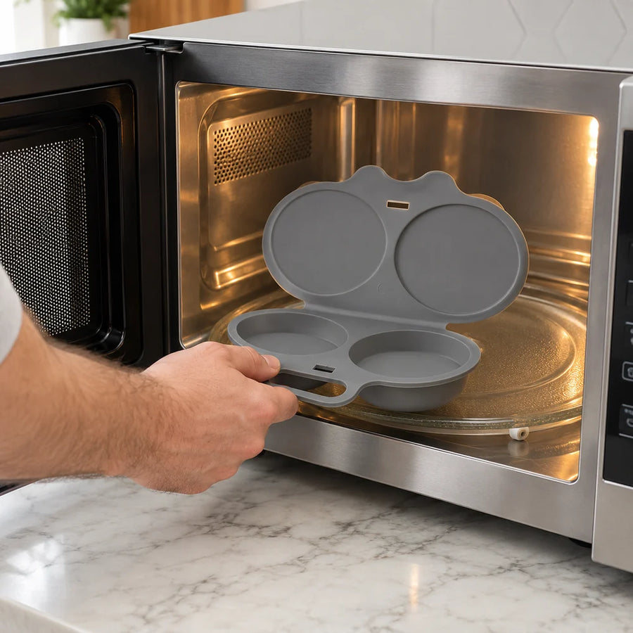 Pocheur Ovio placé au micro-ondes