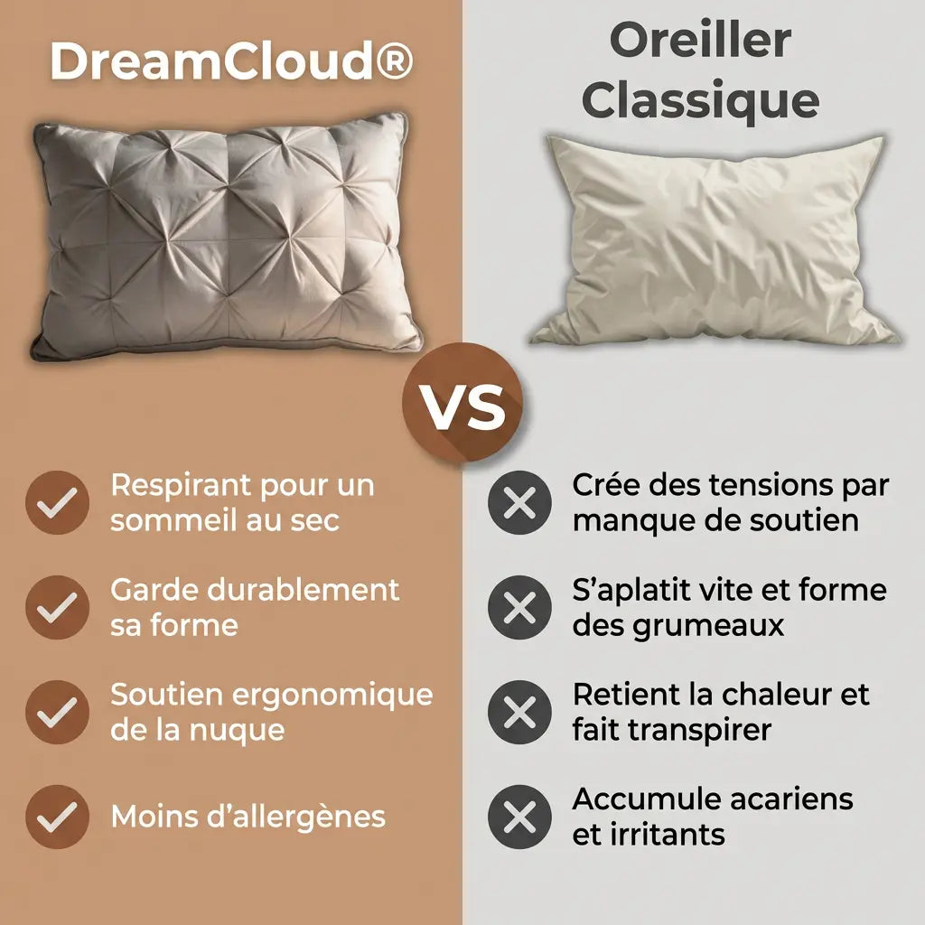 Oreiller DreamCloud – Hypoallergénique Premium