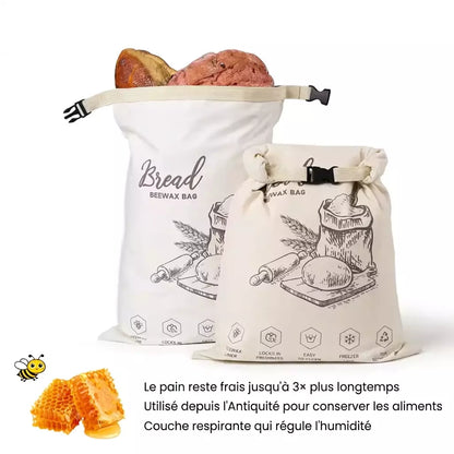 Sac à pain écologique en cire d'abeille – 100 % coton