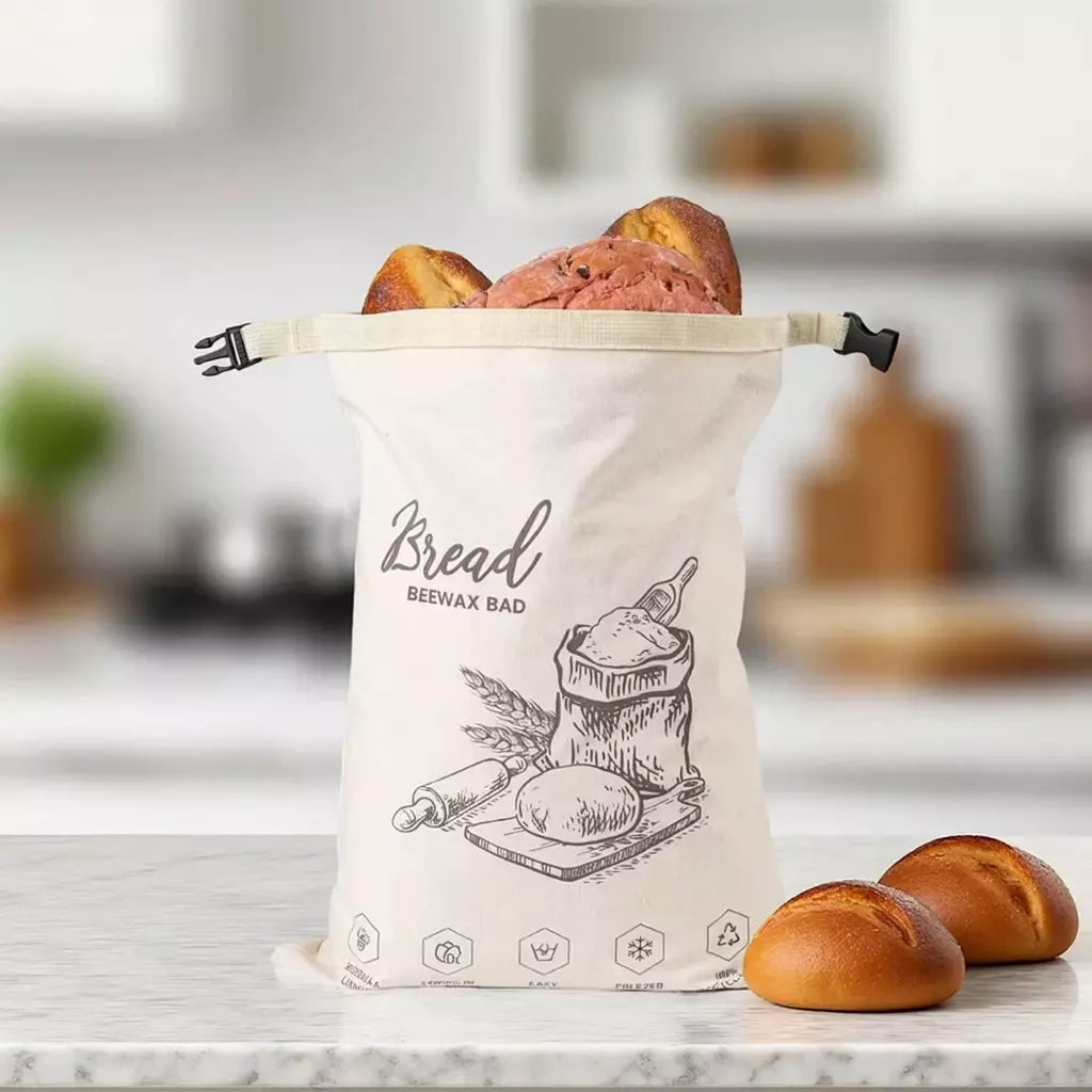 Sac à pain écologique en cire d'abeille – 100 % coton