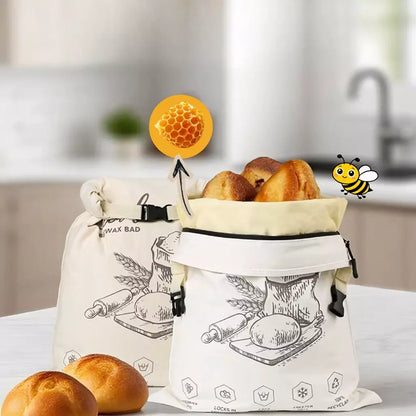 Sac à pain écologique en cire d'abeille – 100 % coton