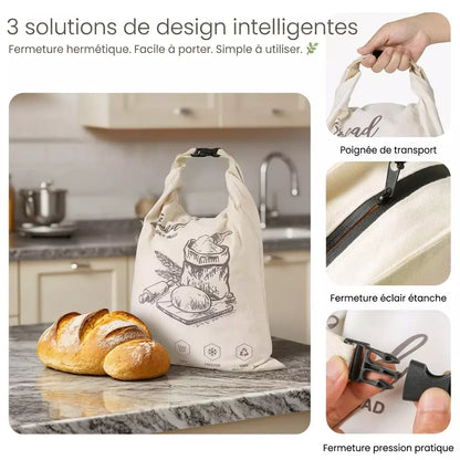 Sac à pain écologique en cire d'abeille – 100 % coton