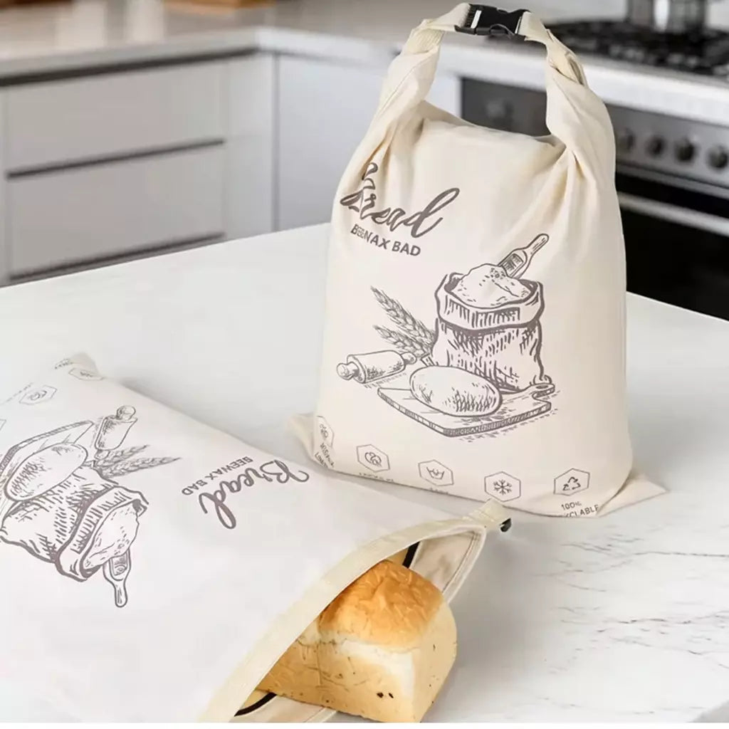 Sac à pain écologique en cire d'abeille – 100 % coton