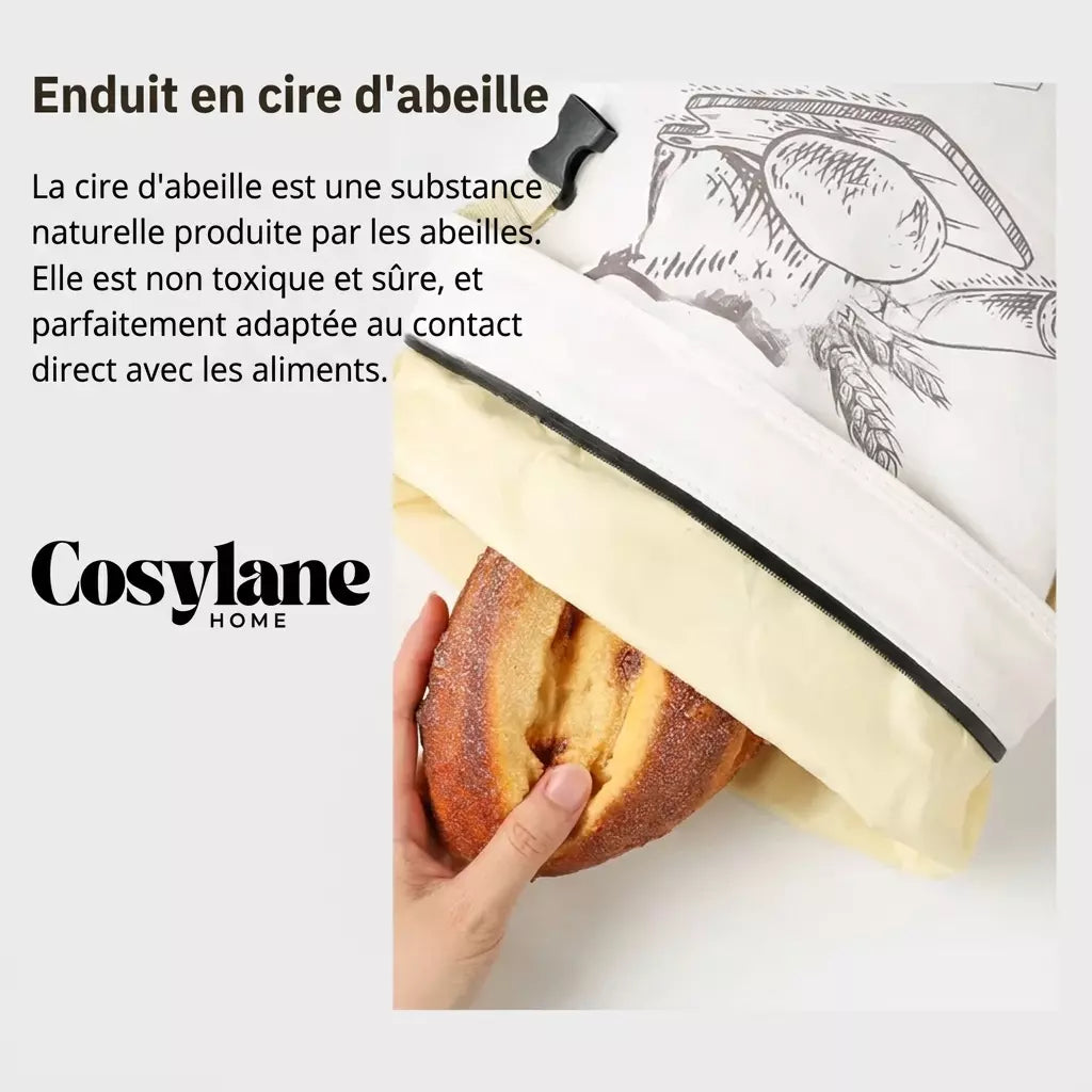 Sac à pain écologique en cire d'abeille – 100 % coton