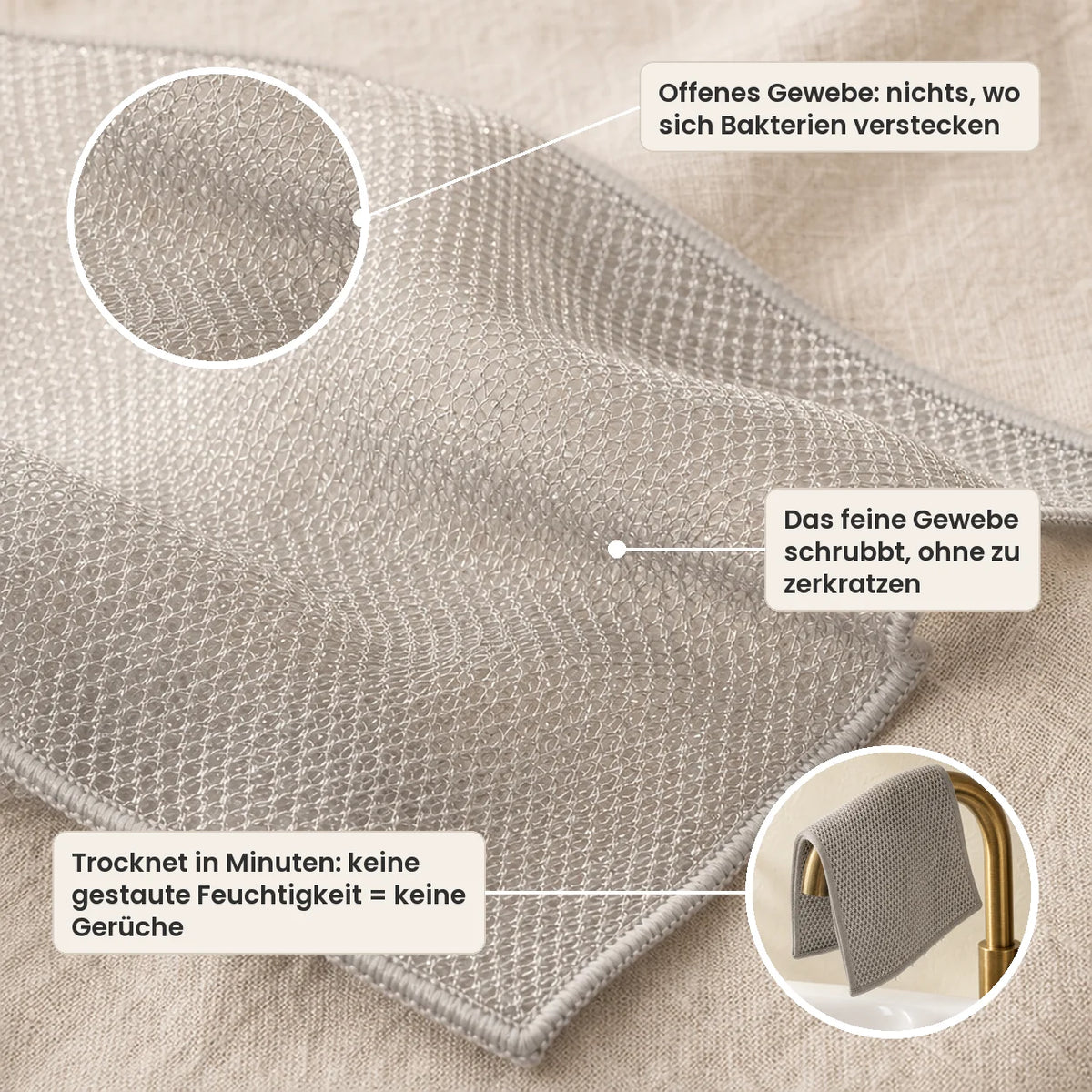 CosyClean chiffon en maille inox