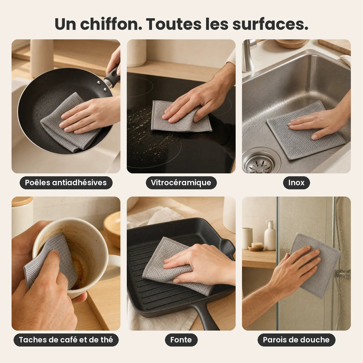 CosyClean chiffon en maille inox