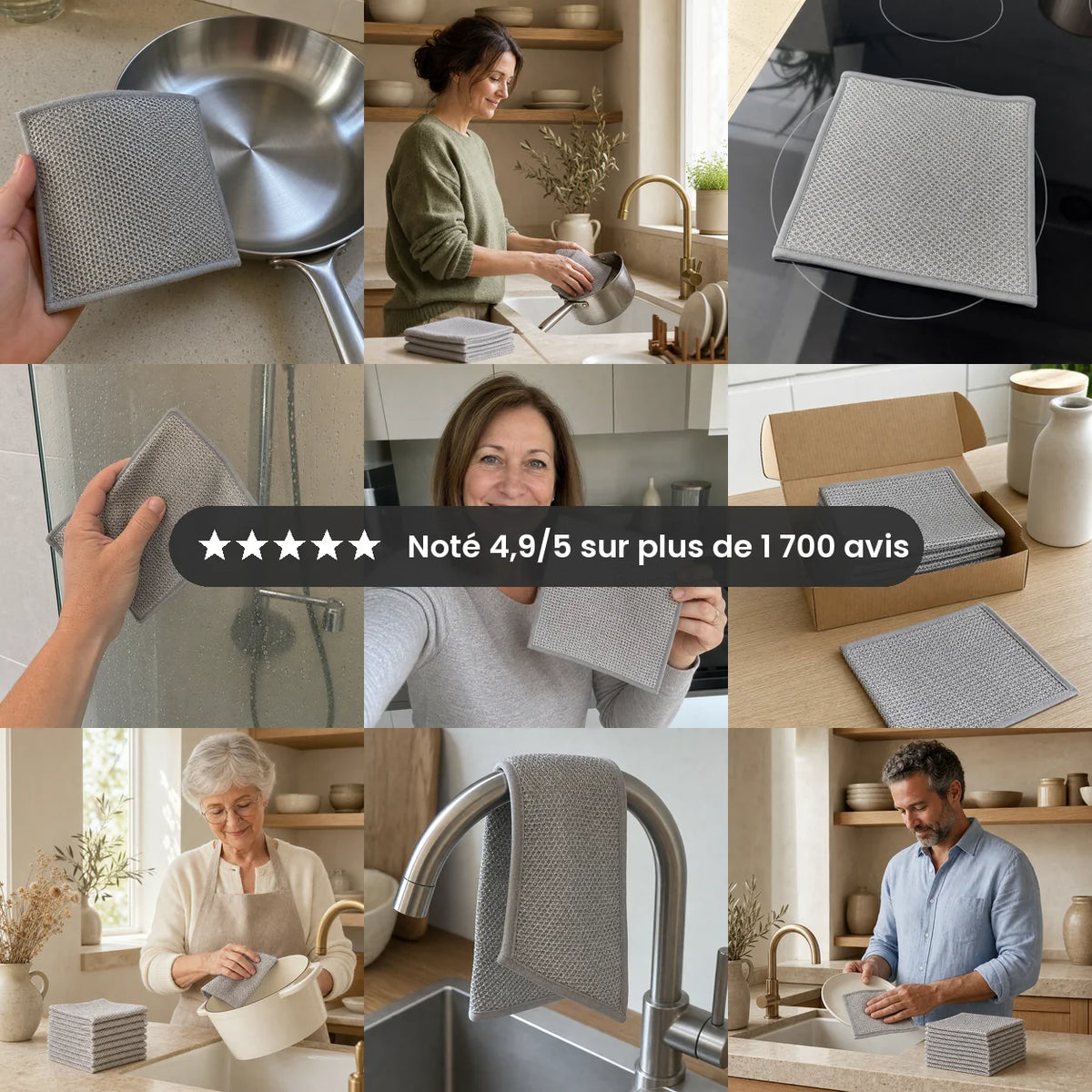 CosyClean chiffon en maille inox
