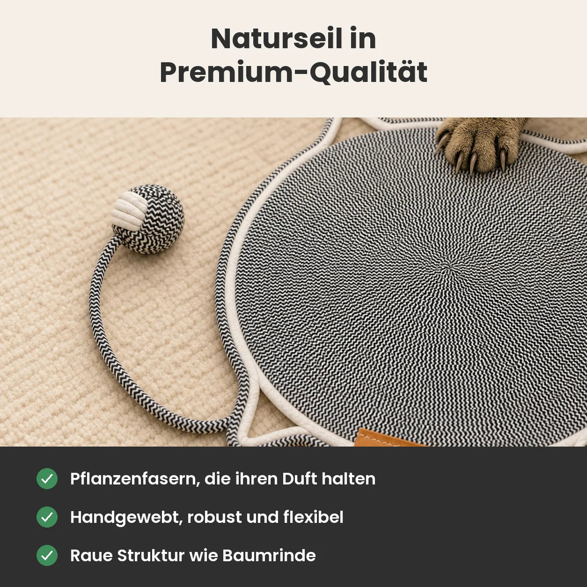 CatPad tapis griffoir en corde naturelle tissée main