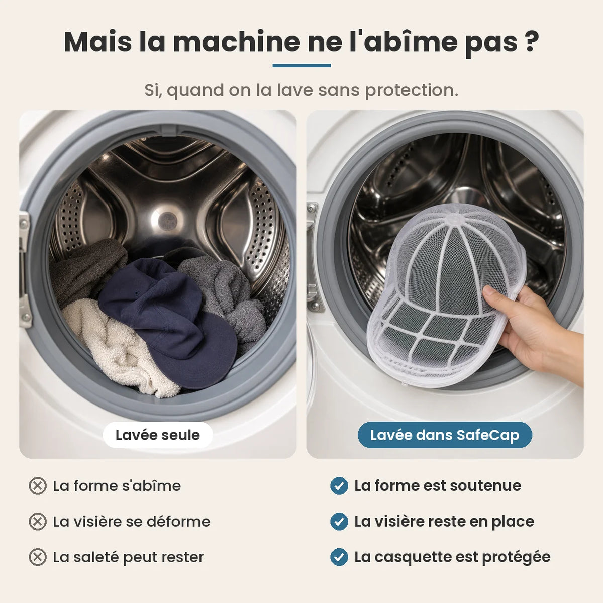SafeCap lave-casquette