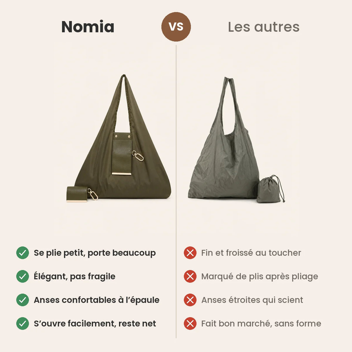 Nomia sac cabas pliable