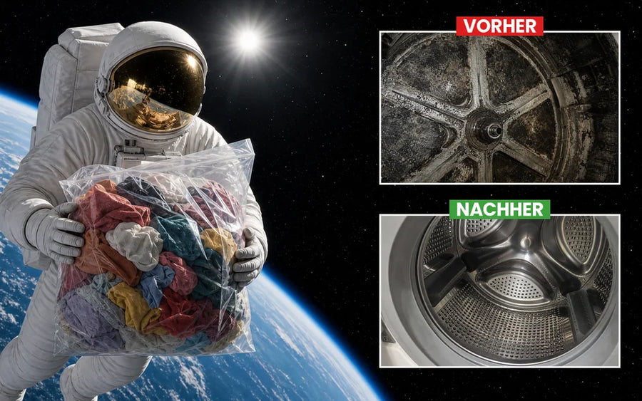 Astronaute tenant un sac de linge