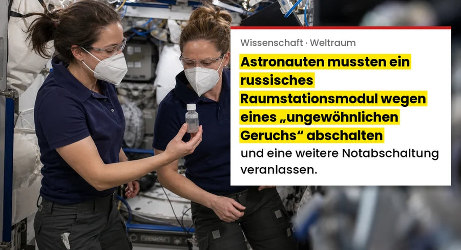Astronautes masqués dans une station spatiale