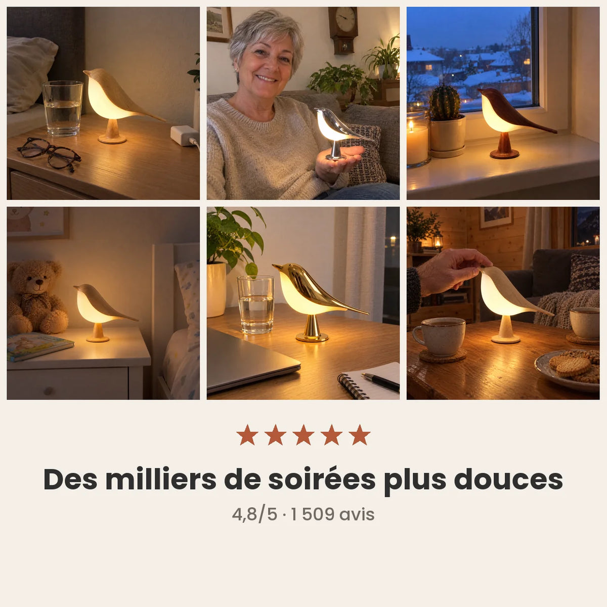 Lumea lampe oiseau sans fil